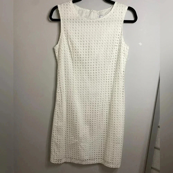 💚 Alfred Sung White eyelet cotton dress - US4 - Picture 1 of 7